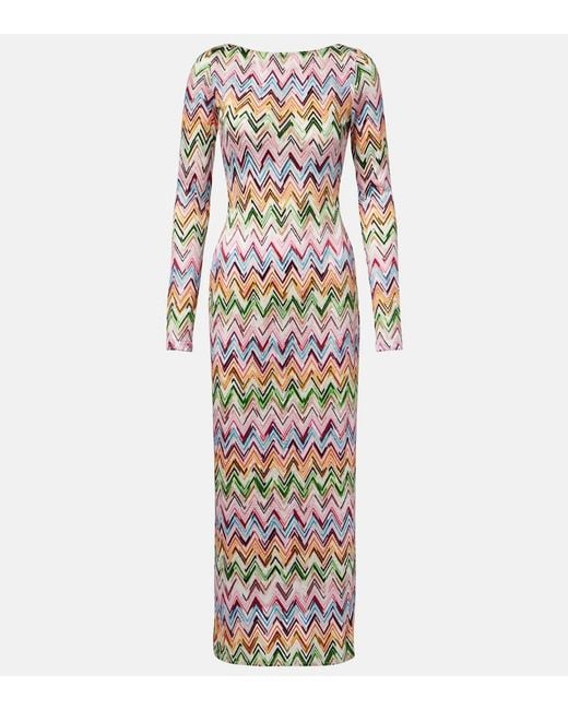 Missoni White Zigzag Maxi Dress