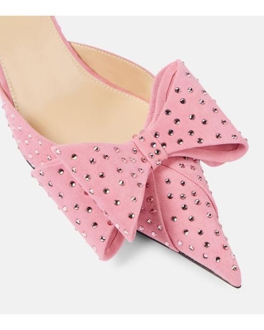 Mach & Mach Pink Le Cadeau Suede Slingback Pumps