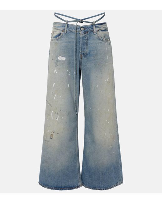 Acne Blue Trafalgar Faded Low-rise Flared Jeans