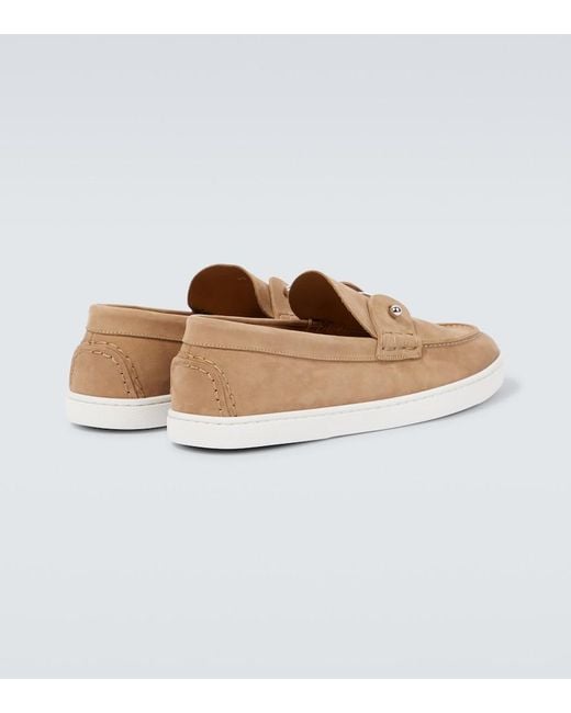 Christian Louboutin White Chambeliboat Leather Slip-On Shoes for men