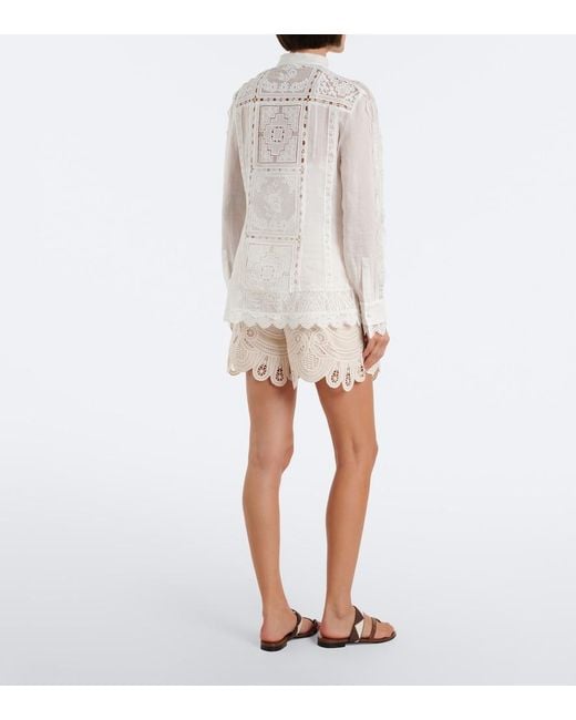 Elie Saab Natural Macrame Shorts