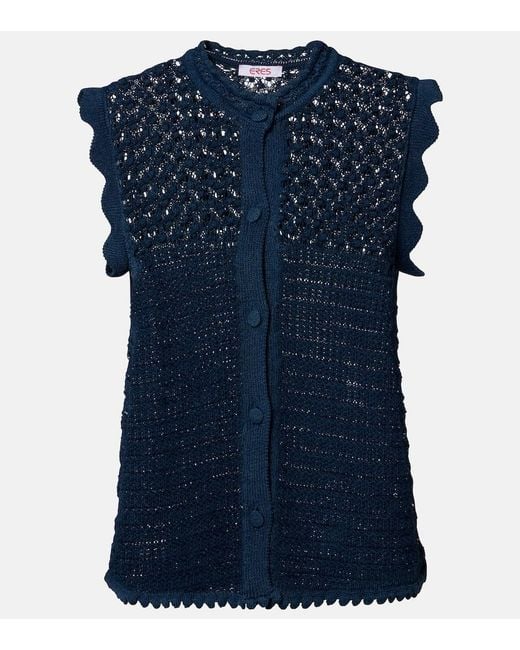 Eres Blue Aurora Crochet Top