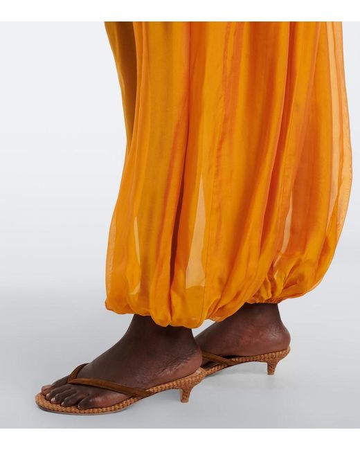 retroféte Orange Evolet Chiffon Balloon Pants