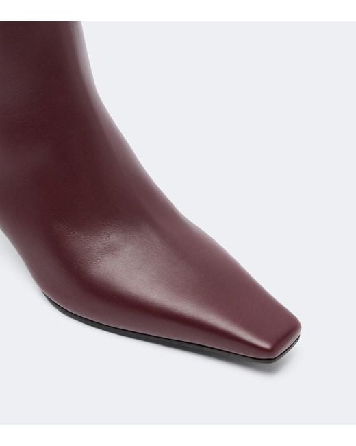 Brunello Cucinelli Purple Monili Leather Ankle Boots