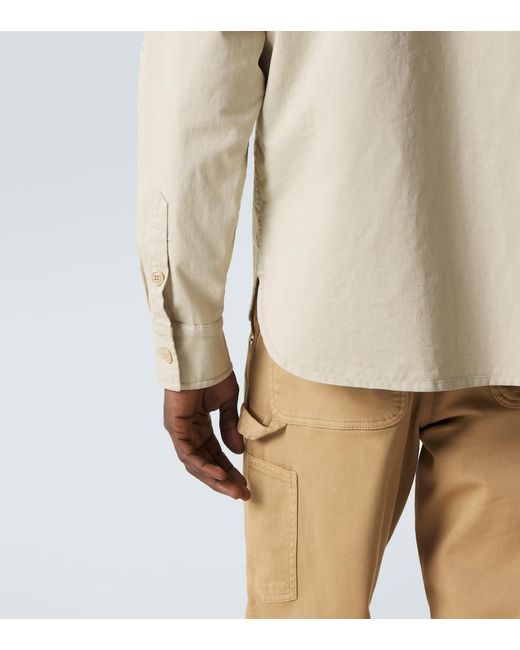 Moncler Natural Cotton Gabardine Shirt for men