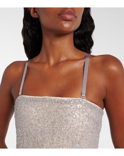 Jonathan Simkhai White Xyla Sequined Gown