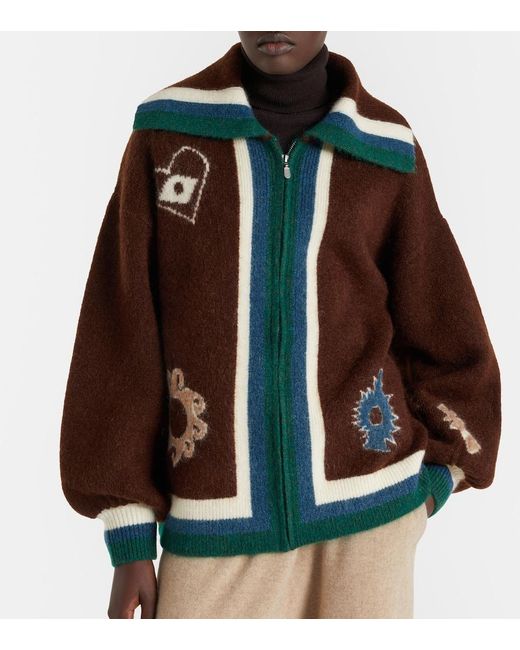 ALÉMAIS Black Maroc Intarsia Cardigan