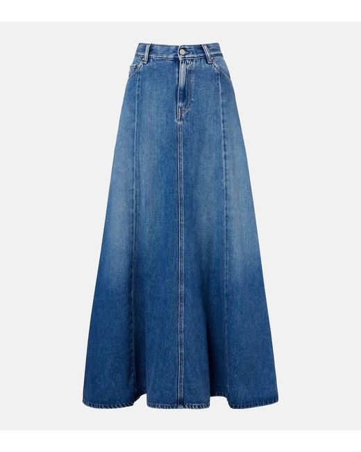 AG Jeans Blue Tula Denim Maxi Skirt