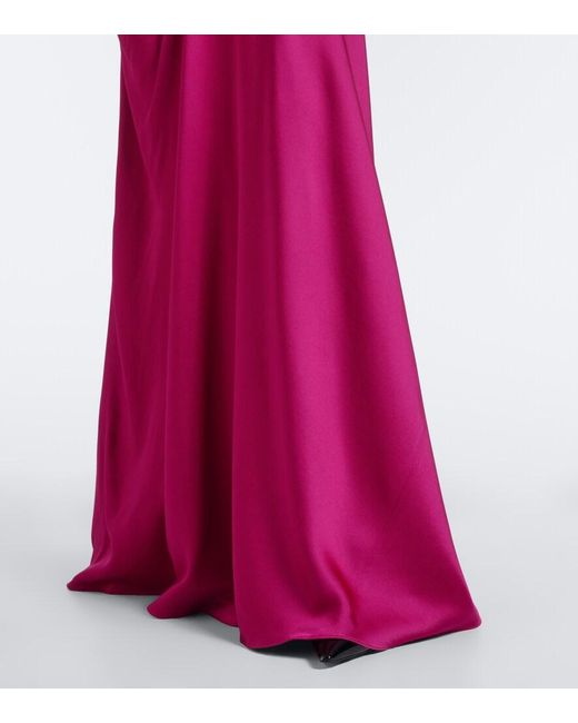 Stella McCartney Purple Draped Satin Maxi Dress