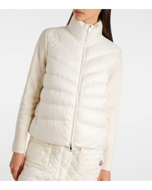 Moncler White Down-paneled Wool Jackets