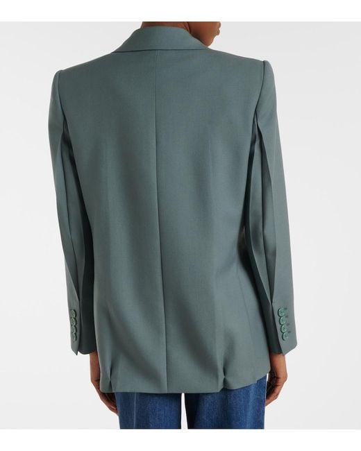 Chloé Blue Double-Breasted Wool Blazer
