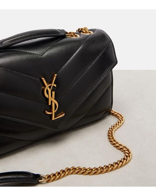 Saint Laurent White Schultertasche Loulou Small Aus Leder