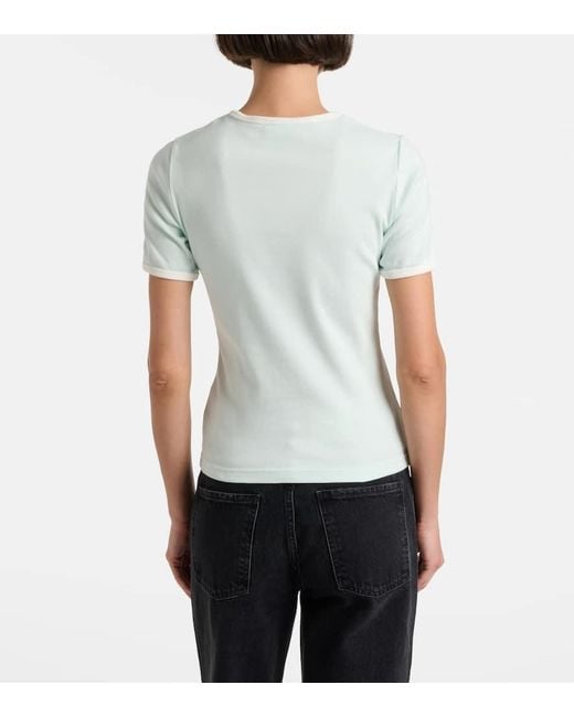 T-Shirt Signature En Coton A Logo Courreges en coloris White