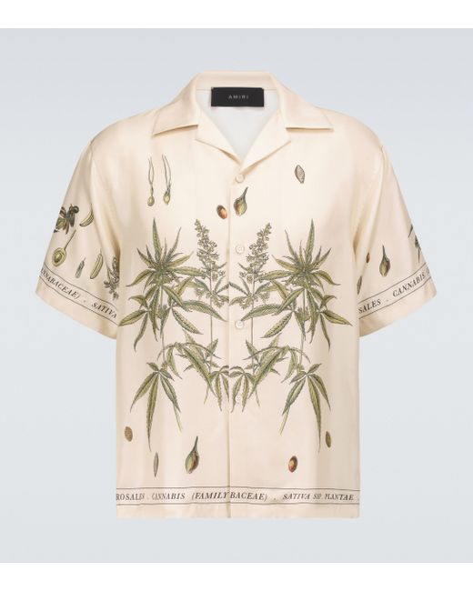 Amiri Natural Botanical Leaves Short-sleeved Shirt for men
