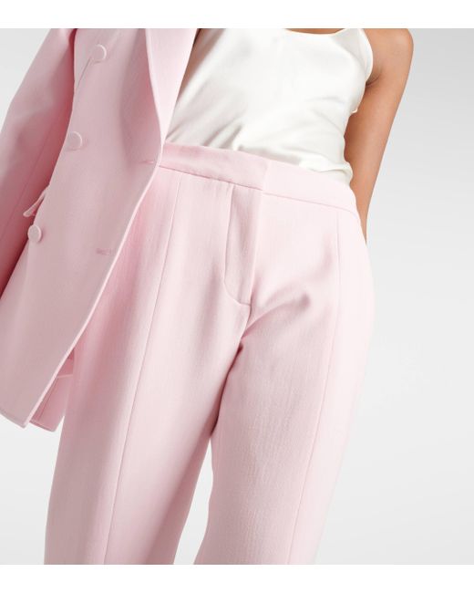 Gabriela Hearst Pink Desmond Virgin Wool Crepe Flared Pants