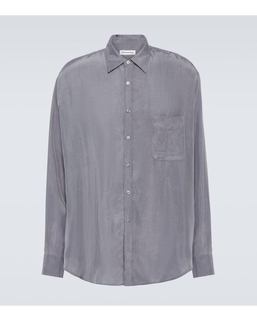 Frankie Shop Gray Leland Cupro Shirt for men