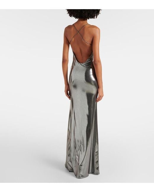 The Sei Gray Metallic Jersey Gown