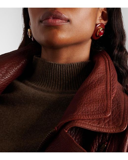 Jennifer Behr Red Embellished Earrings
