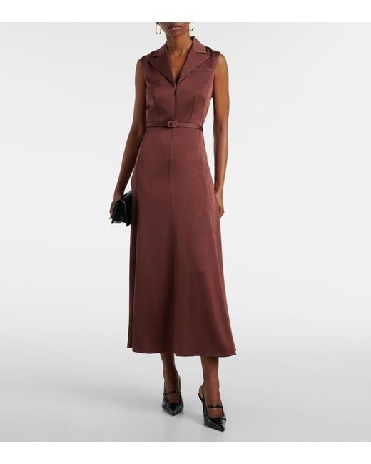 Roland Mouret Red Crepe Midi Dress