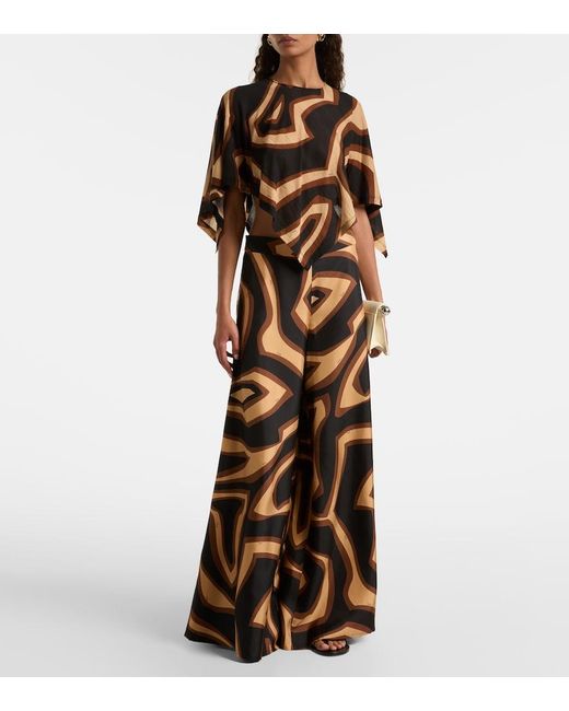 Emilio Pucci Brown Labirinto Wool-Blend Blouse