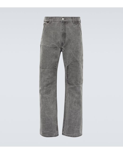 Pantalon en toile de coton Acne pour homme en coloris Gray