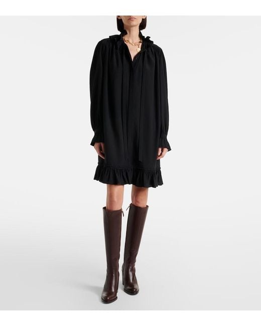 Chloé Black Silk Midi Dress
