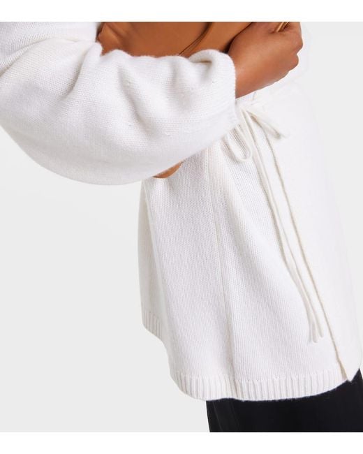 Lisa Yang White Wickel-Cardigan Laurina Aus Kaschmir