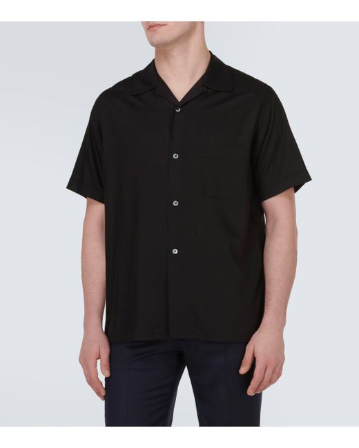 Maison Margiela Black C Embroidered Twill Shirt for men