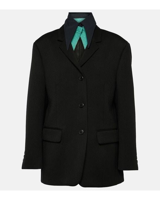 Prada Women's Black Wool Gabardine Blazer