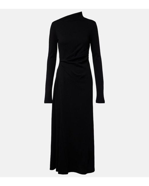 Sportmax Black Edile Wool And Cotton-Blend Midi Dress