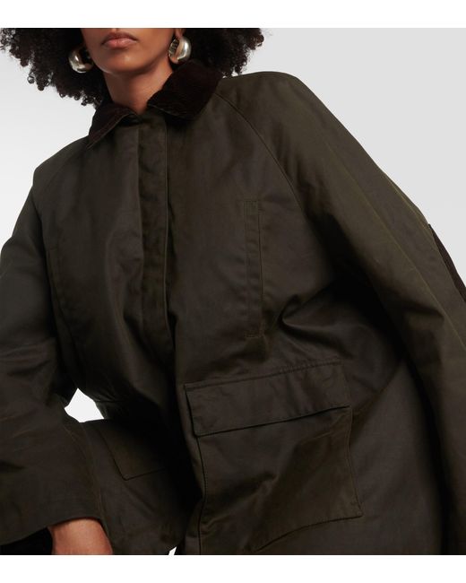 Totême Country Coated Cotton Jacket in Black | Lyst