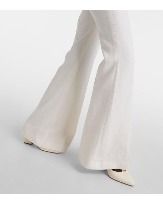 Gabriela Hearst White Rhein High-Rise Linen And Wool-Blend Flared Pants