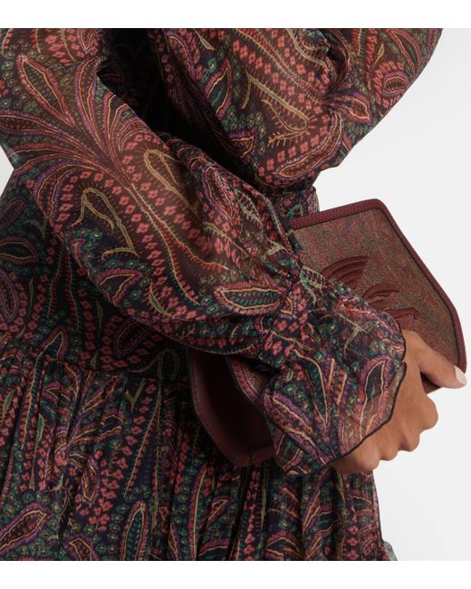 Robe longue en soie a motif cachemire Etro en coloris Brown