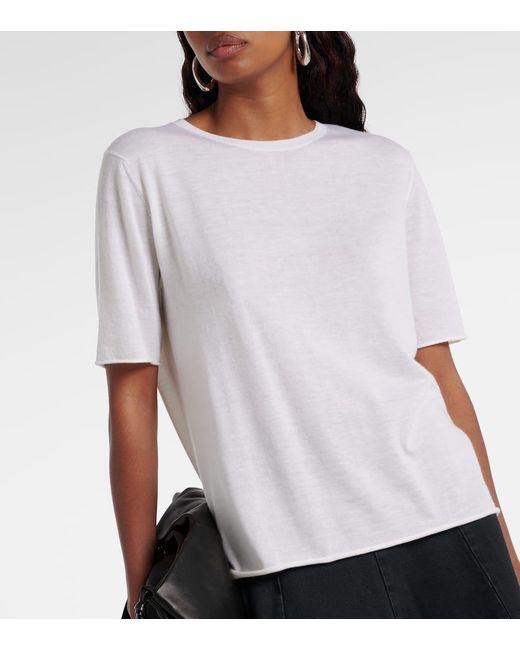 Lisa Yang White T-Shirt Ari Aus Kaschmir