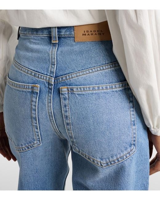 Isabel Marant Blue Drolane High-Rise Straight Jeans