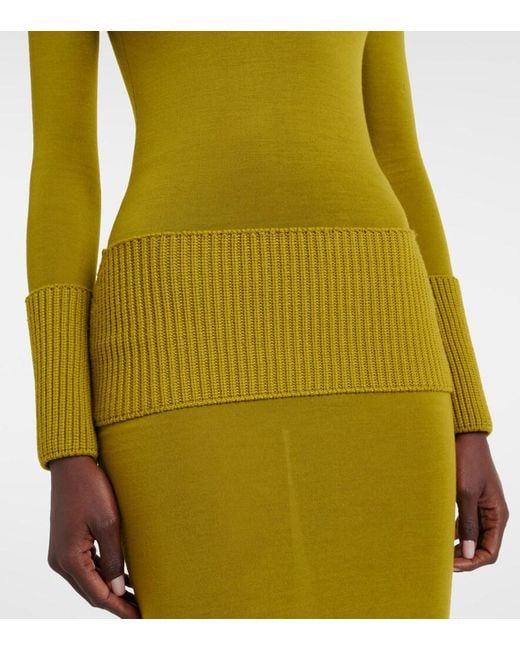 Alaïa Green Knitted Wool Maxi Dress