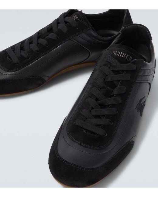 Burberry Black Knight Runner Leather Sneakers for men