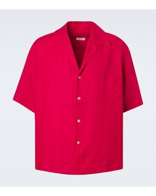 Kiton Red Linen Shirt for men