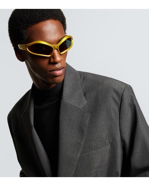 Balenciaga Orange Fennec Oval Sunglasses for men
