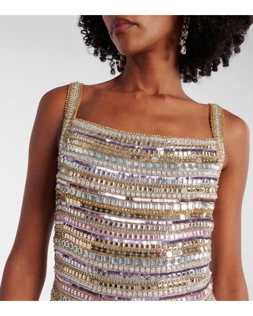 Abito Corto Nancy Con Cristalli di Jenny Packham in Multicolor