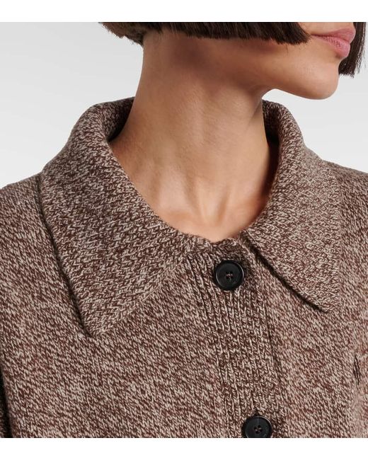 The Attico Brown Wool And Cashmere Cardigan