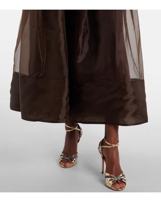 Jonathan Simkhai Brown Montgomery Organza Shirt Dress