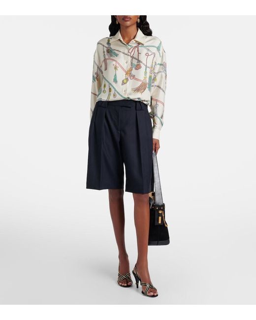Versace Metallic Printed Silk Twill Shirt