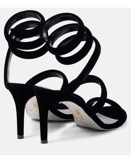 Sandales Cleo 80 En Velours Rene Caovilla en coloris Black