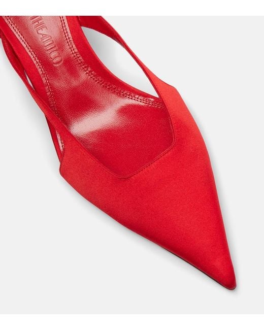 The Attico Red Satin Pumps