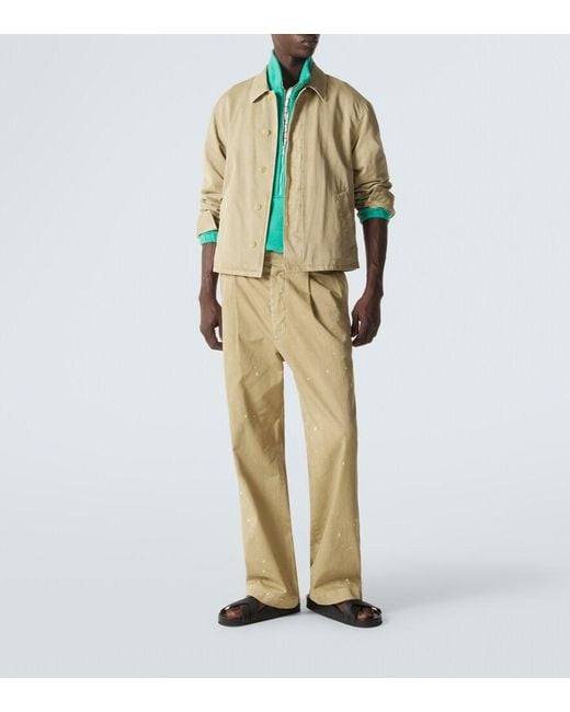 Auralee Natural Distressed Cotton Chinos for men