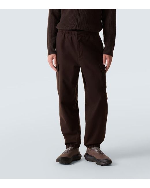 Stone Island Brown Ghost Wool-Blend Flannel Sweatpants for men