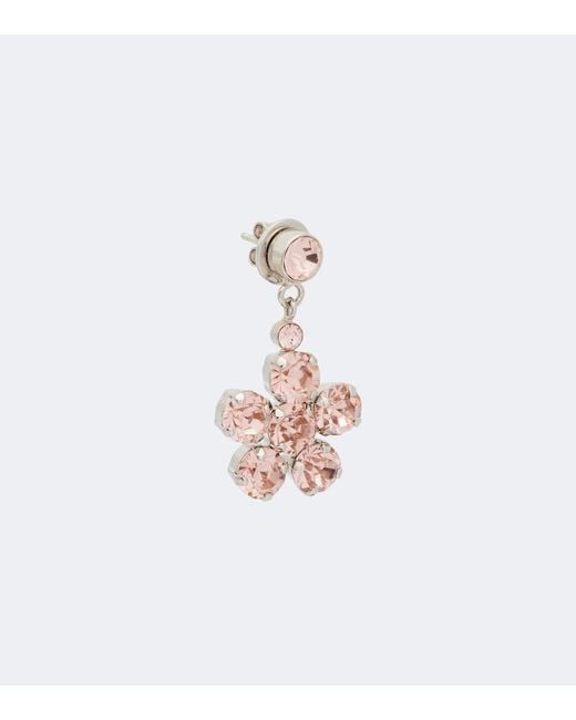 Simone Rocha White Ohrhaenger Mit Kristallen