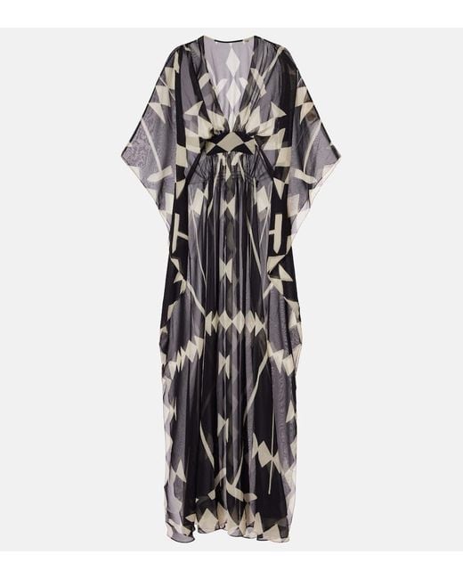 Johanna Ortiz Black Bedrucktes Maxikleid Aus Georgette