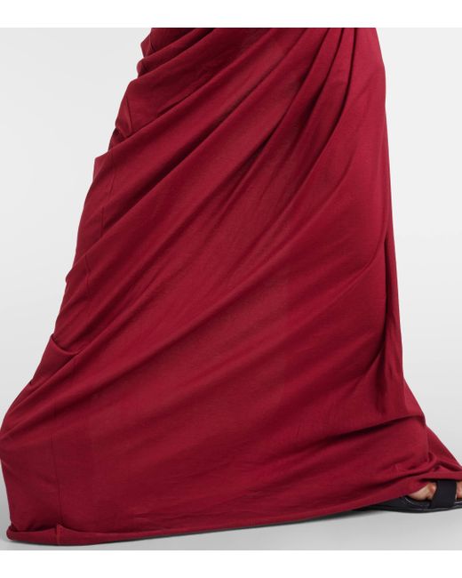 Robe longue Radiance en coton Rick Owens en coloris Red